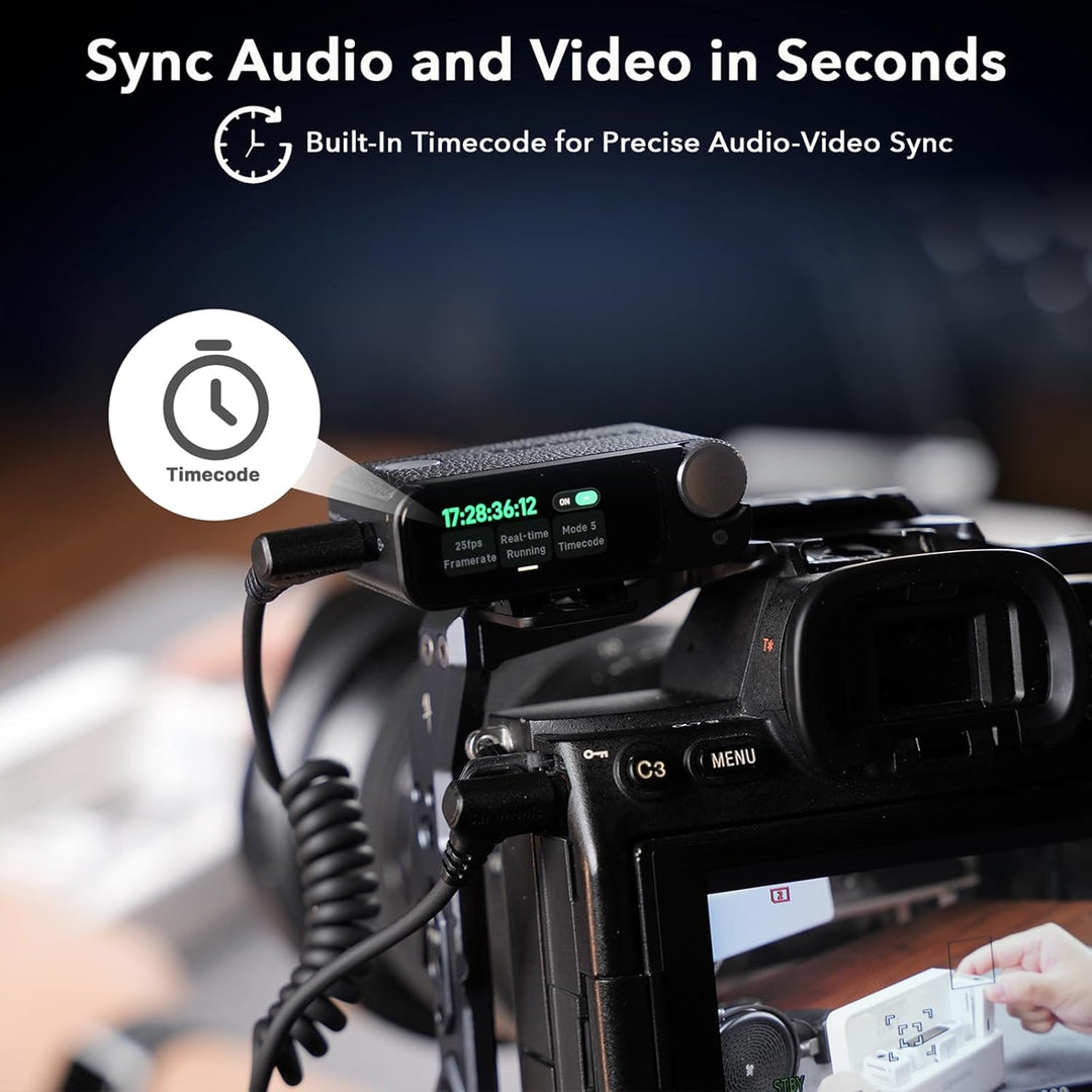 Saramonic Ultra Kabellos Lavalier Mikrofon, 32-Bit Float-Aufnahme, Timecode-Synchronisation, IPX5 wa