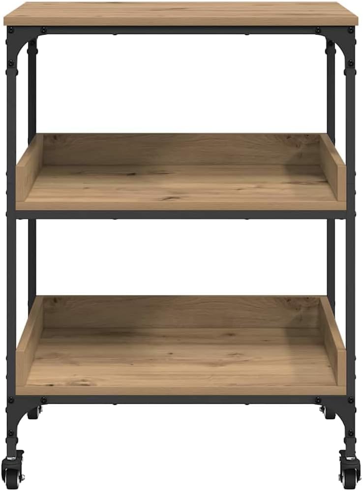 vidaXL Küchentrolley Artisan-Eiche 60 x 41 x 80.5 cm Holzwerkstoff, Mobiler Küchenwagen, rechteckig,