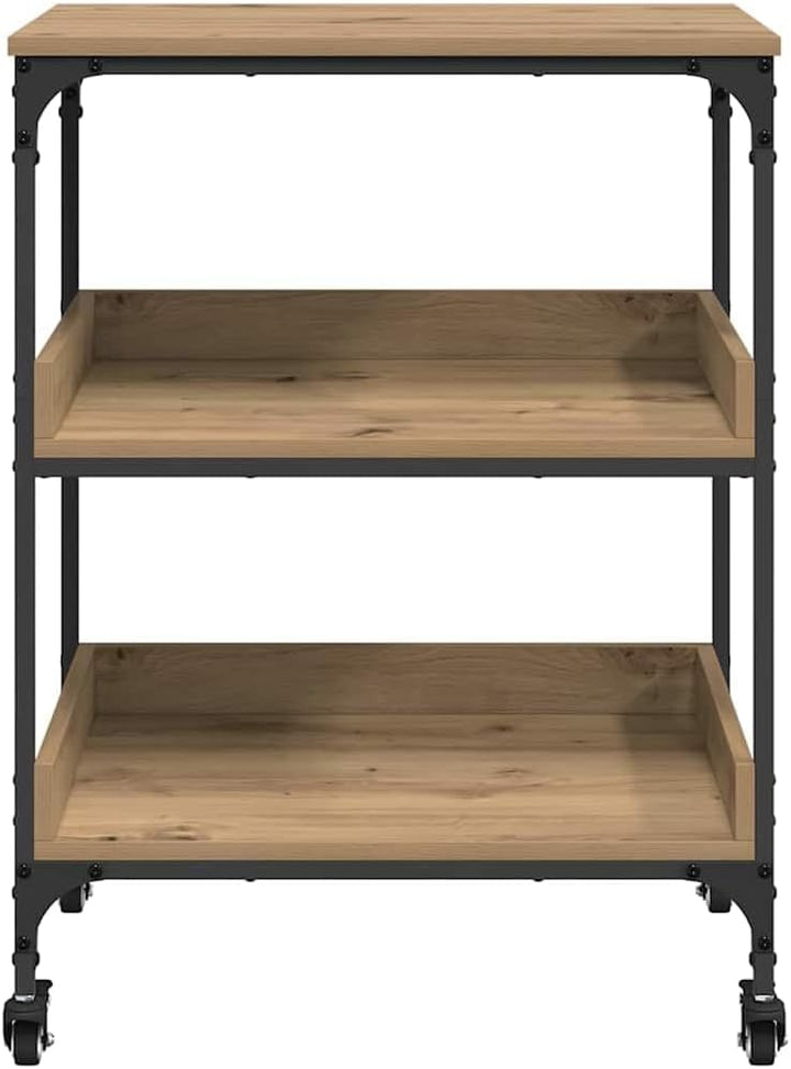 vidaXL Küchentrolley Artisan-Eiche 60 x 41 x 80.5 cm Holzwerkstoff, Mobiler Küchenwagen, rechteckig,