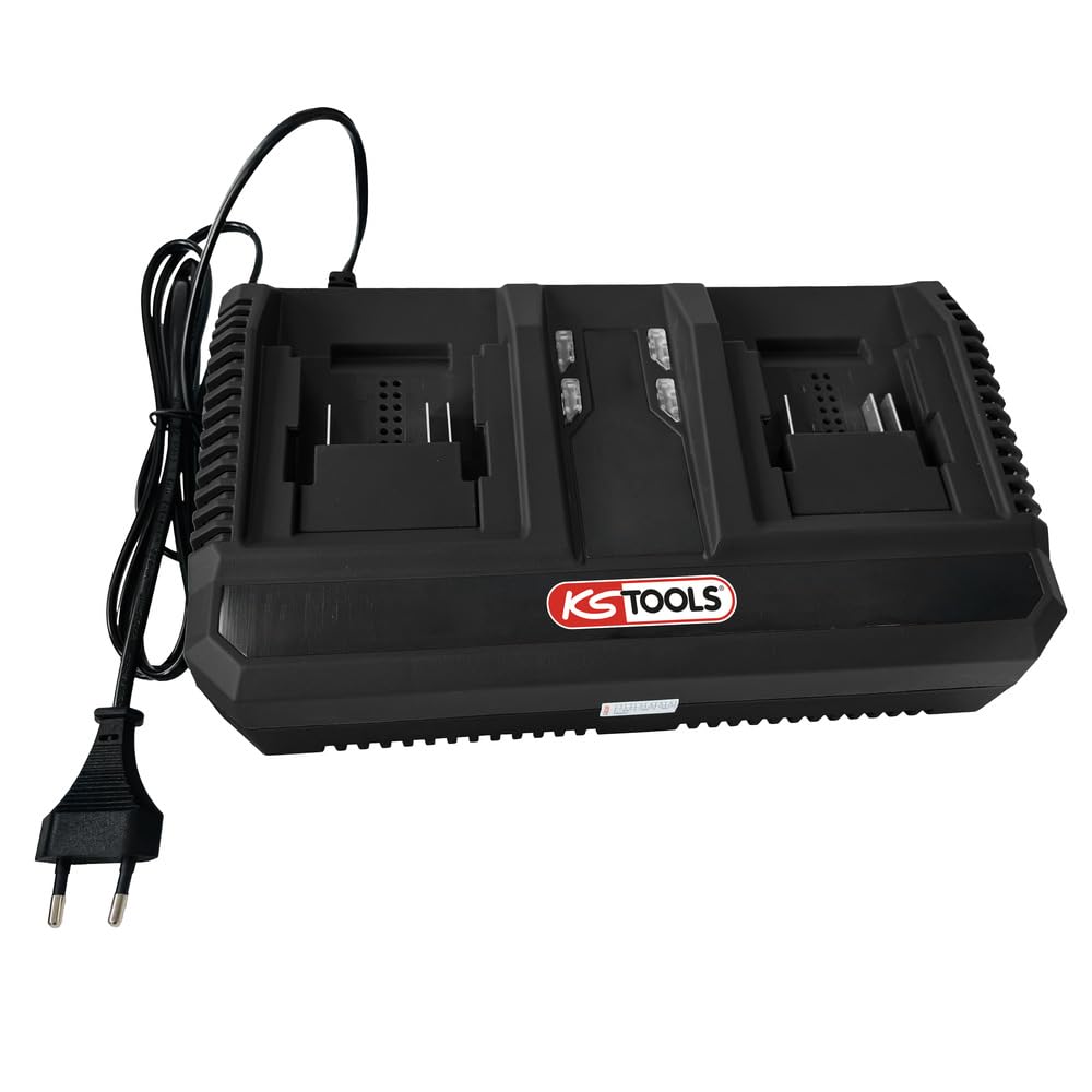KS Tools - 515.4706F – Doppel-Schnellladegerät – Akku-Ladegerät 18 V – 8 A Zubehör Chargeur - 8A, Zu