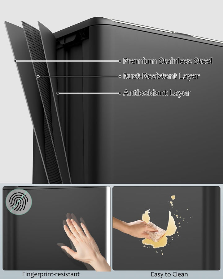 Clevich Mülleimer Küche,2 x 30 Liter Treteimer mit Geruchsfilter,Mülltrennsystem 2 Fächer,Metall Dop