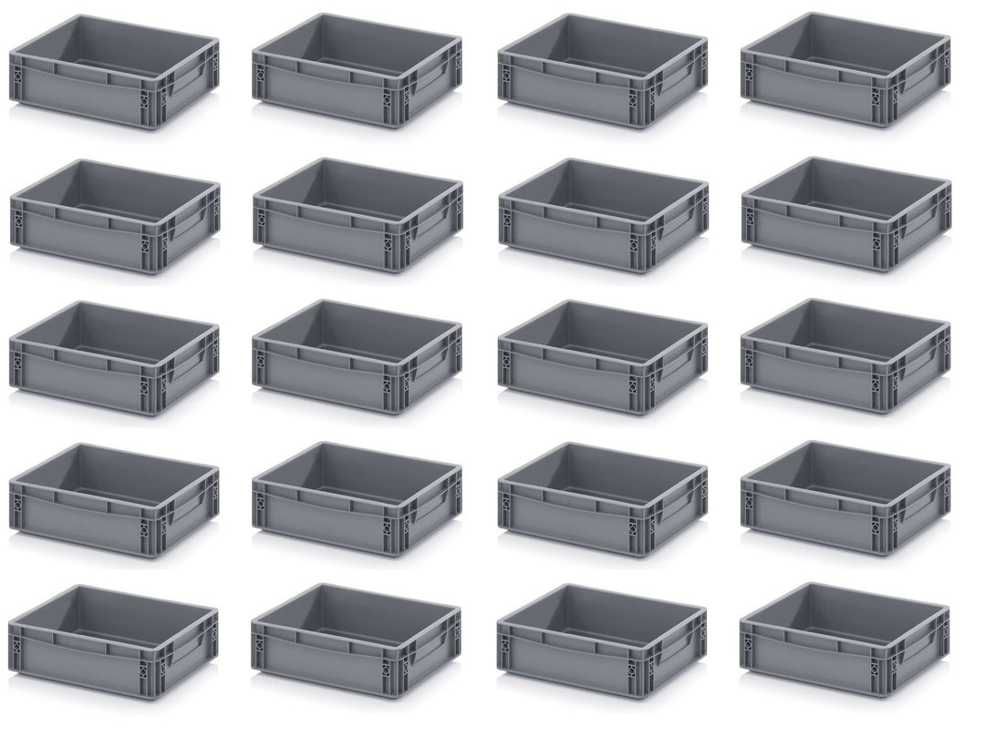 Auer Packaging 20x Eurobehälter-Eurobox 40 x 30 x 12 grau inkl. gratis Zollstock * 20er Set