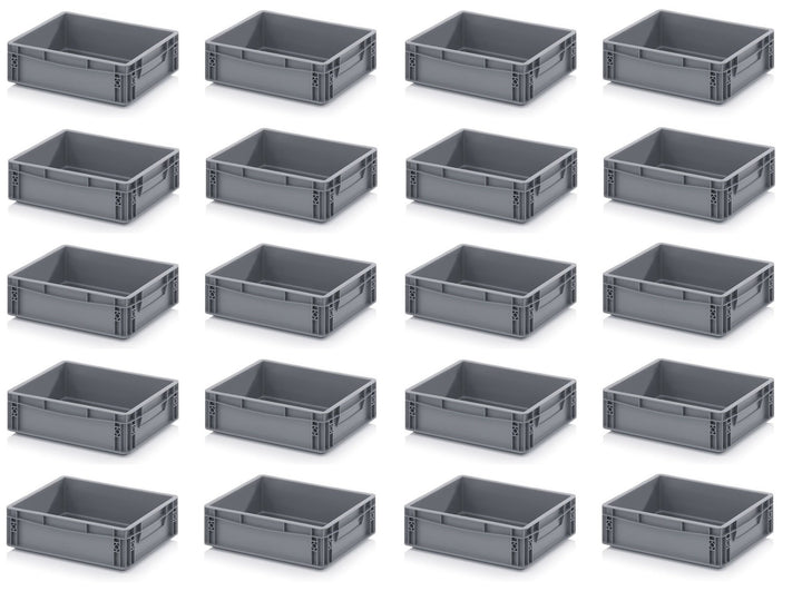 Auer Packaging 20x Eurobehälter-Eurobox 40 x 30 x 12 grau inkl. gratis Zollstock * 20er Set