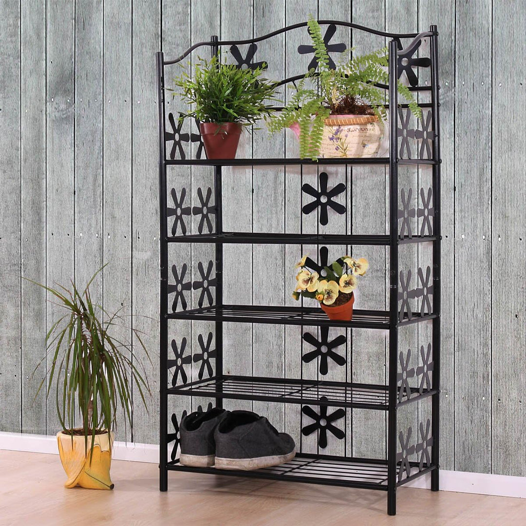 Mendler Regal Metall Bücherregal Schuhregal Standregal Genf - 5 Böden, Höhe 112cm