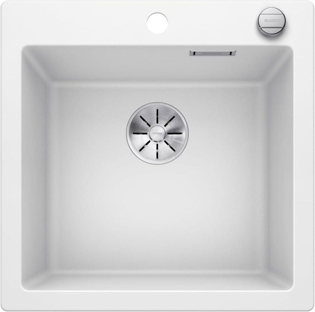 BLANCO PLEON 5 | SILGRANIT weiss | Einbauart: Einbau von Oben | mit Ablauffernbedienung | 50er Unter