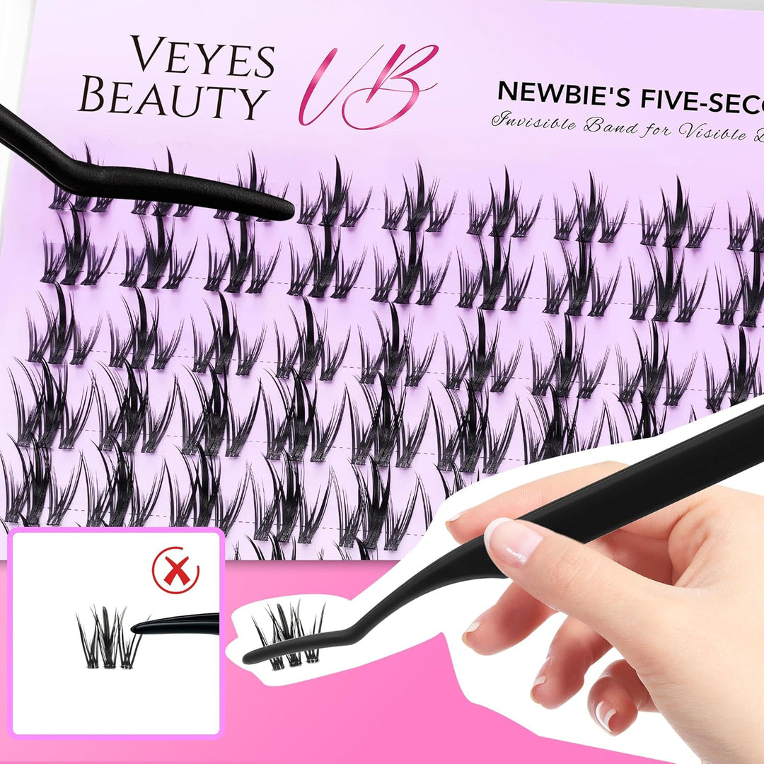 VEYESBEAUTY Wimpern Extensions Set 5-Sekunden-Wimperncluster Cluster Lashes DIY Cluster Wimpern Wimp