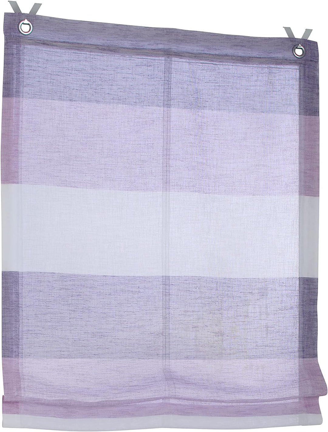 Ösenrollo Marit gestreift Rose/lila/Creme mit bunten Webstreifen Breite 60 cm x Höhe 120 cm, incl. F