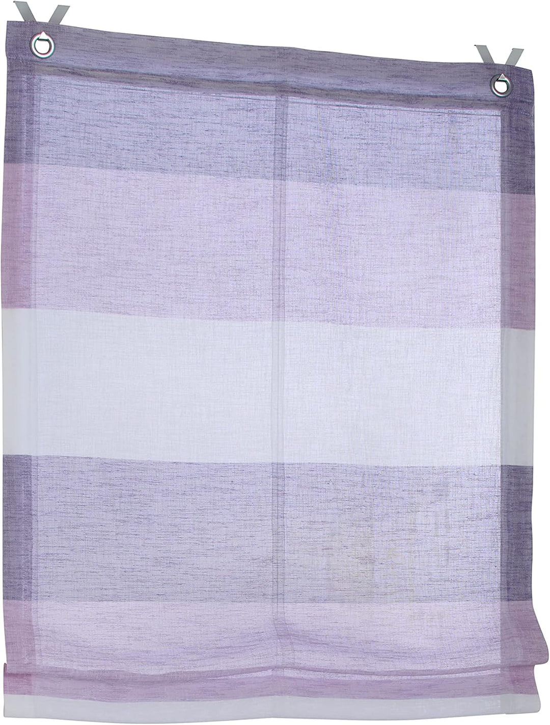 Ösenrollo Marit gestreift Rose/lila/Creme mit bunten Webstreifen Breite 45 cm x Höhe 120 cm, incl. F