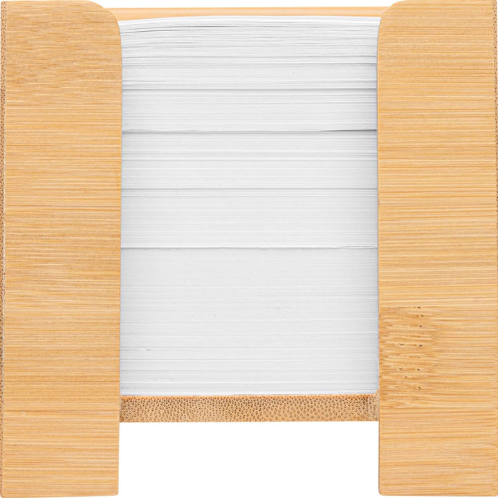 Zettelbox Bambus, nachhaltiger Zettelkasten Holz, Notizzettel Halter, 900 Blatt holzfreies Papier 70