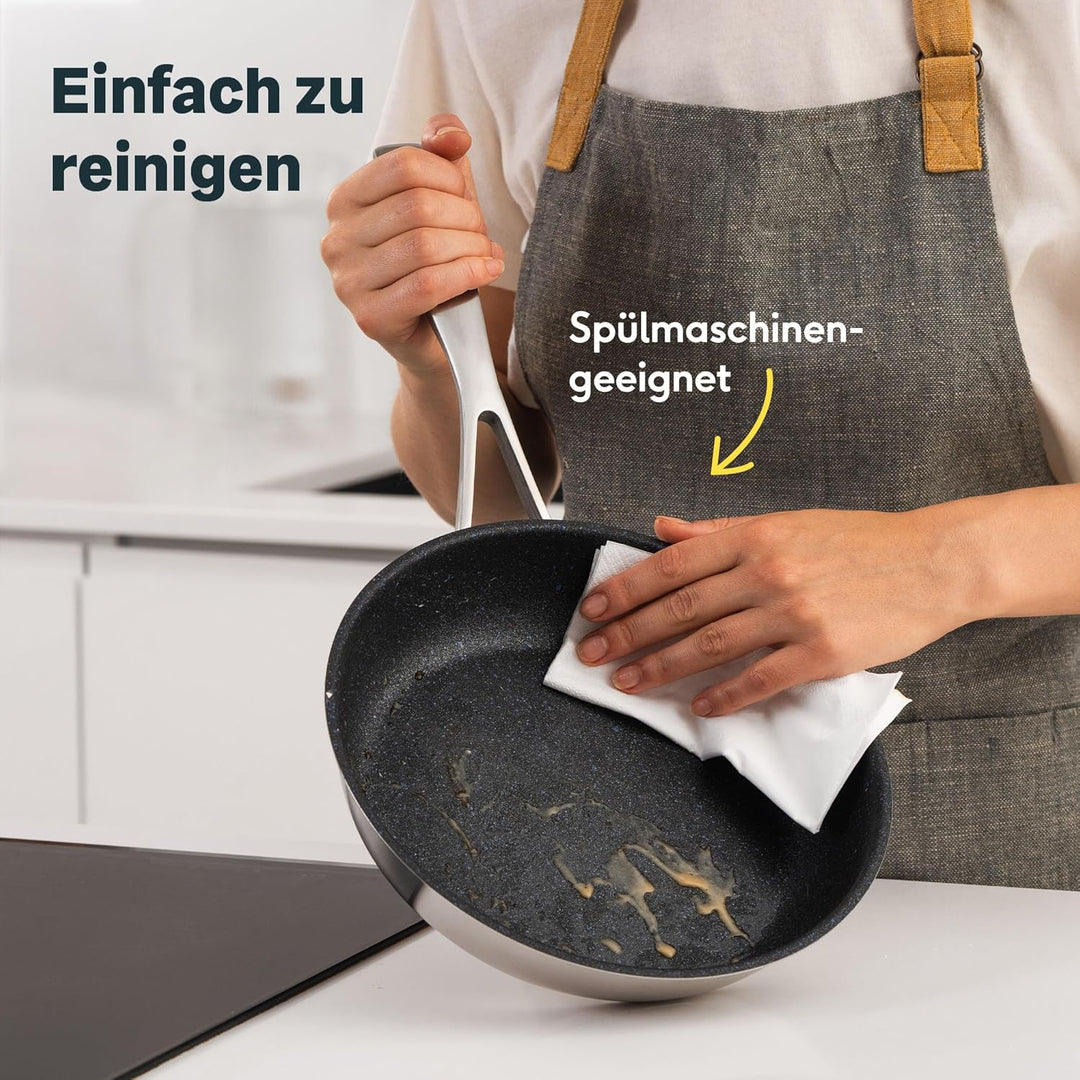 SILBERTHAL Bratpfanne Induktion 20 cm - Beschichtete Pfanne - Edelstahl - Für alle Herdarten und Ofe