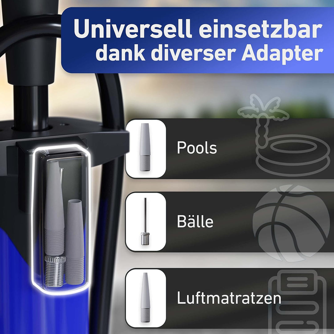 BYKLISTA Fahrradpumpe alle Ventile | Grosses Manometer 12 Bar + extra Ventiladapter | Gratis eBook |