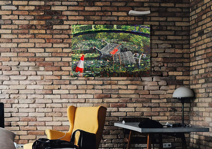 Banksy Show Me The Monet By Banksy Leinwanddruck, gerahmt, Wandkunst, Heimbüro, Arbeit, Kunstwerk, G