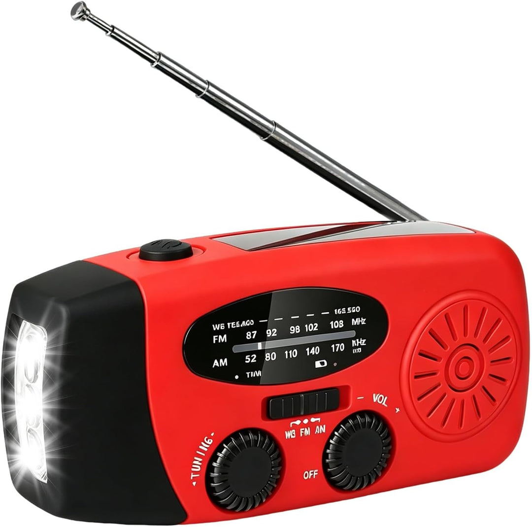 Kurbelradio Notfallradio Solar LED Taschenlampe Radio Power Bank 600mAh AM/FM Batteriebetrieben mit