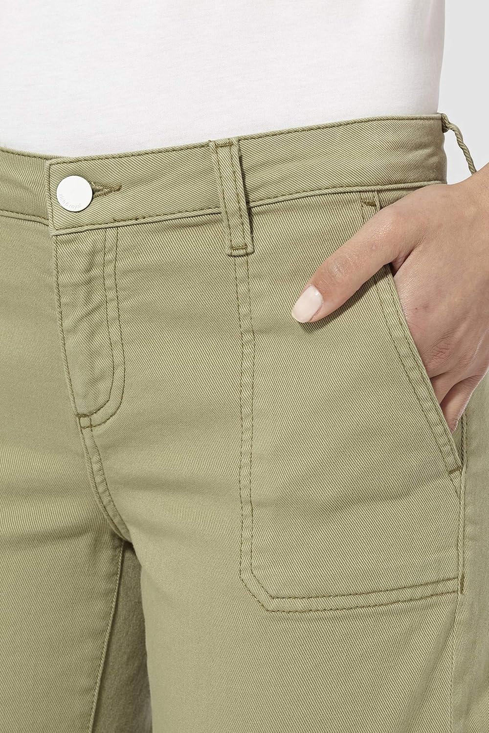 rich&royal Damen Denim Shorts 27 Grün (Safari Green 454), 27 Grün (Safari Green 454)