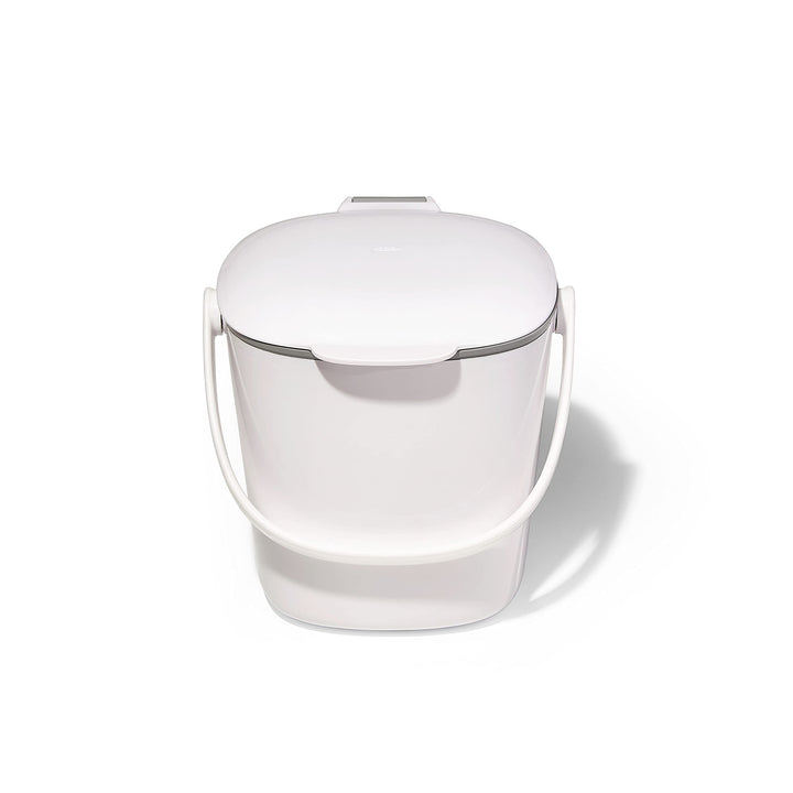 OXO Good Grips Komposteimer weiss – geruchsdichter Abfalleimer für die Küche – 2,8 l 2.8L Weiss, 2.8