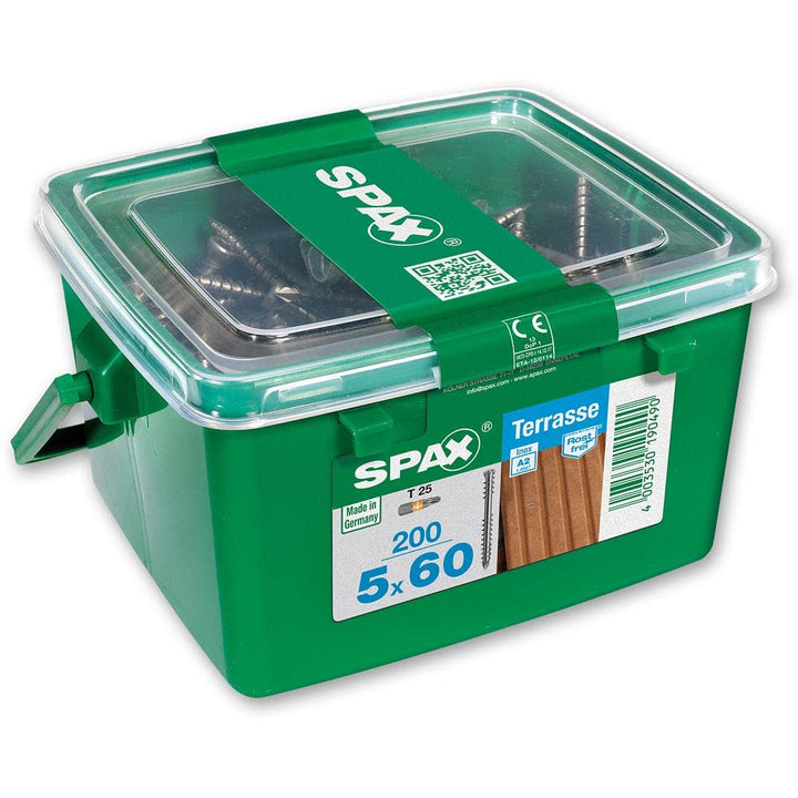 SPAX-Schrauben Terrasse Tftx, A2, 5 x 60 T25 200 mit Box