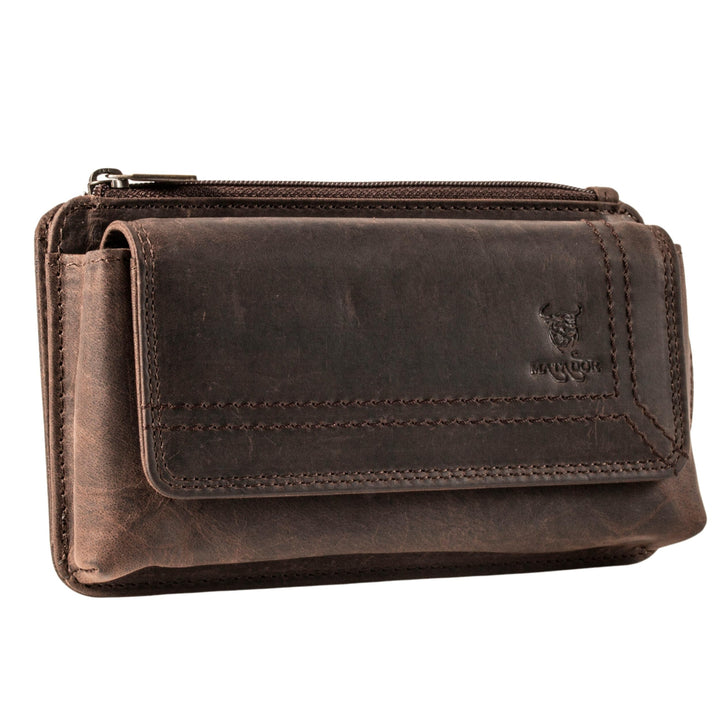 MATADOR Echt Leder Universal Handy-Tasche Holster Gürteltasche Magnetverschluss Quer für Handys bis