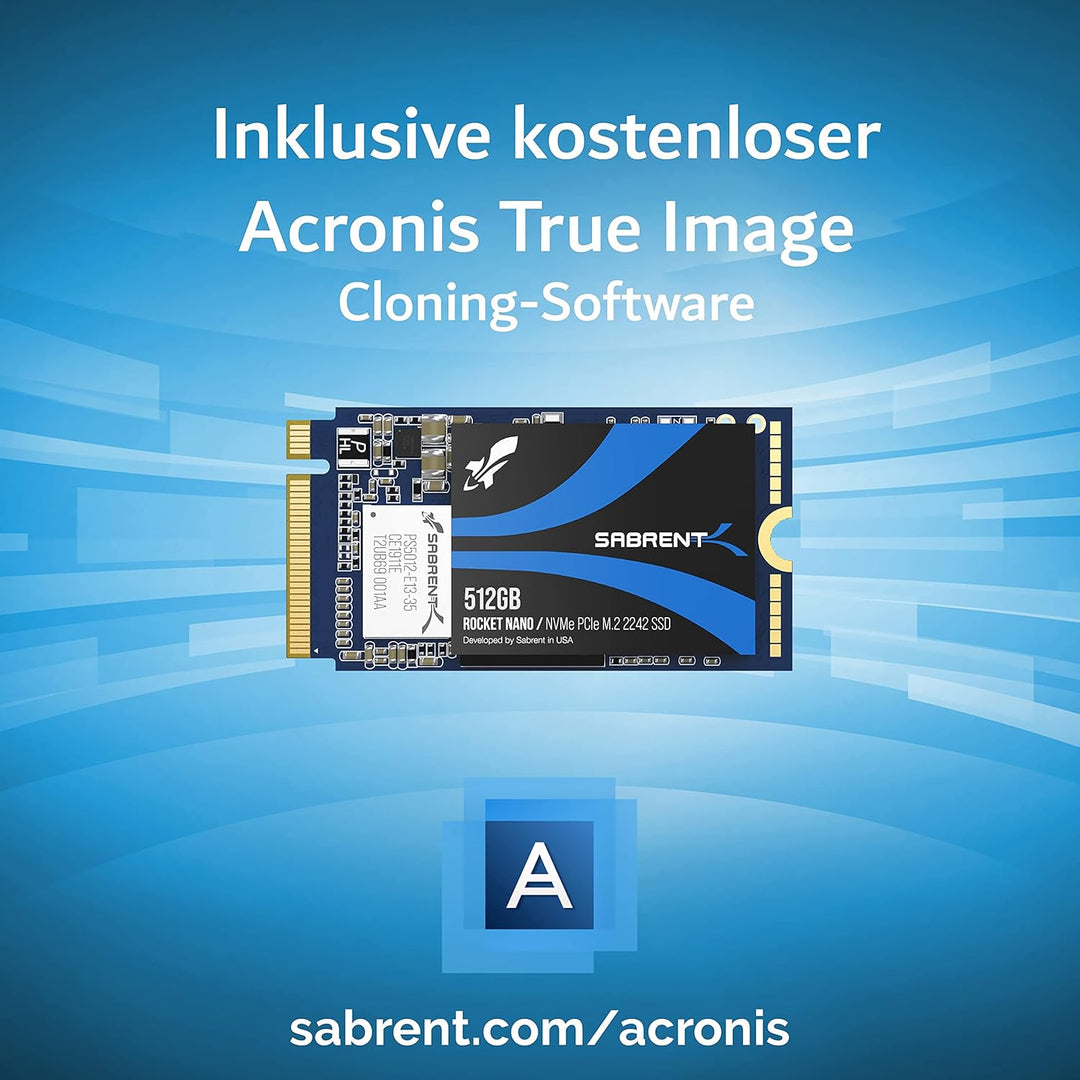 Sabrent 512 GB Rocket NVMe PCIe M.2 2242 DRAM-freie interne Hochleistungs-SSD mit geringem Stromverb