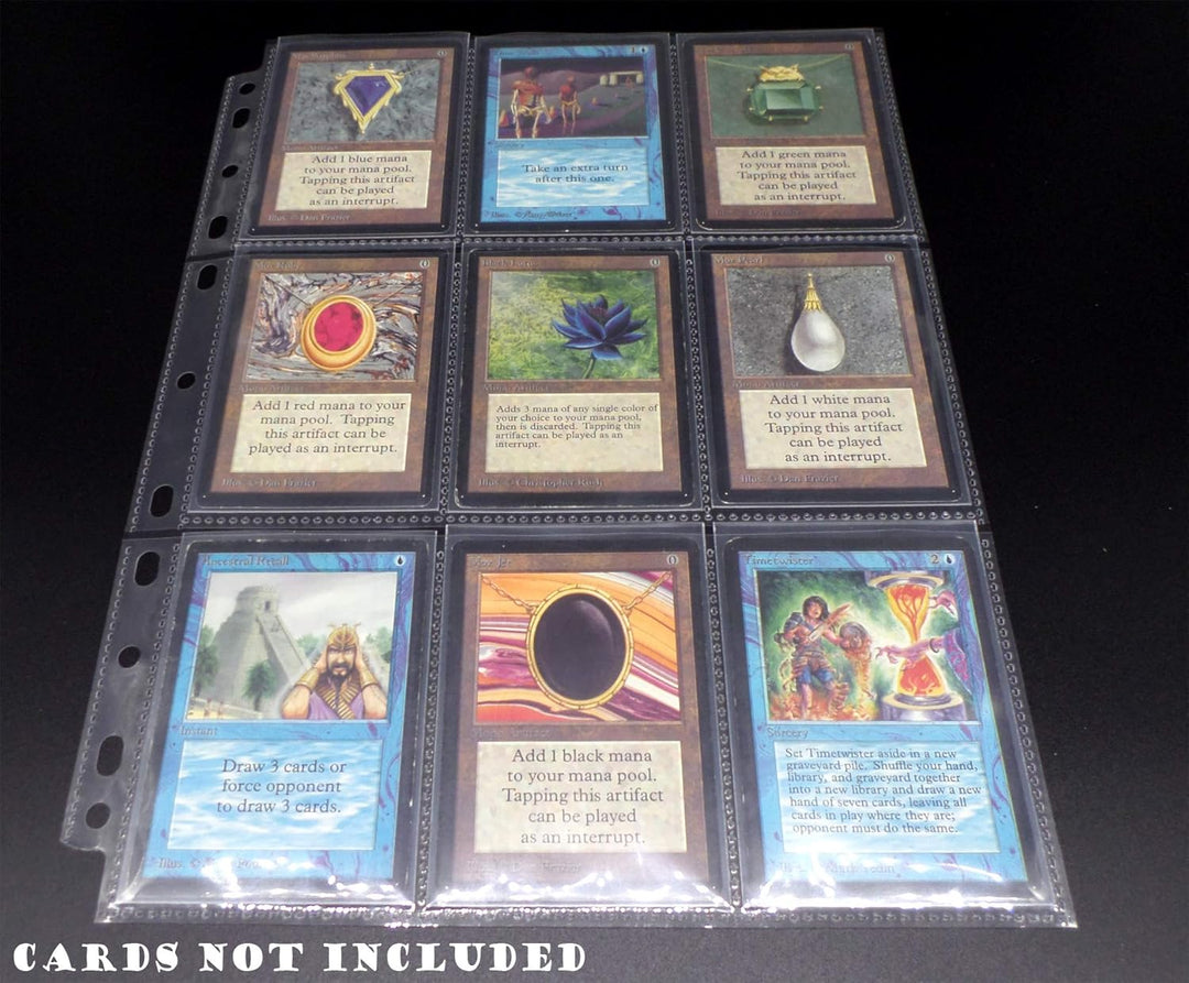 docsmagic.de 200 9-Pocket Pages - 11 3-Ring Album Ordnerseiten- MTG - PKM - YGO 9-Pocket 200 Pages,