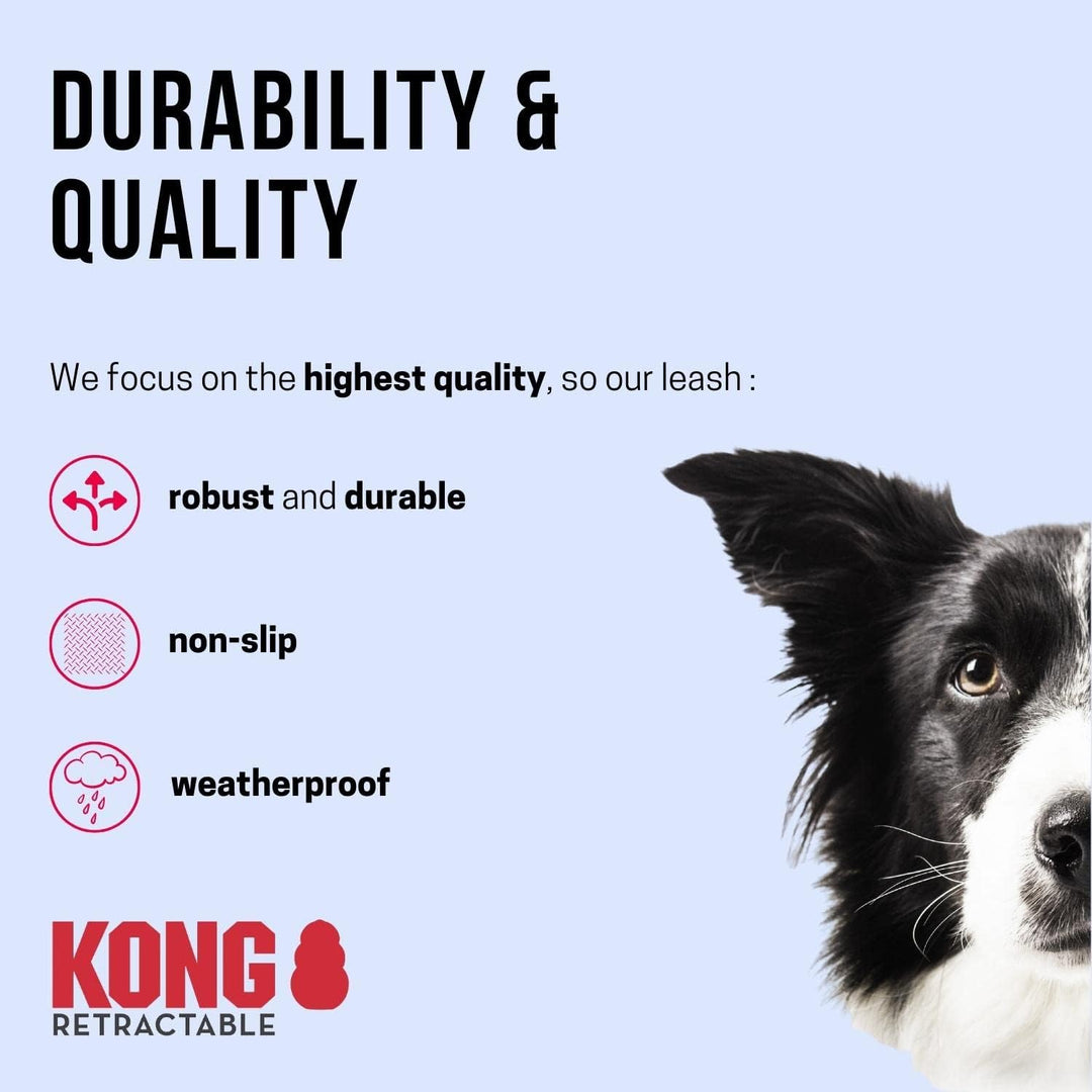 KONG ausrollbare Hundeleine "Trail" I hochwertige Rollleine mit Break & Lock System I lange Leine fü