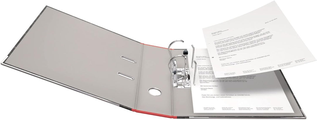 Original Falken 10er Pack Recycling-Ordner Wolkenmarmor. Made in Germany. 8 cm breit DIN A4 roter Rü