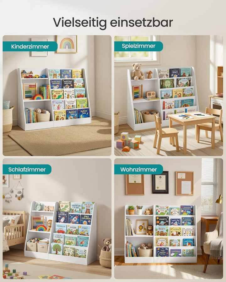SONGMICS Bücherregal Kinder, Spielzeugregal, Kinderregal, Montessori Regal mit 5 Ebenen, Kinderzimme