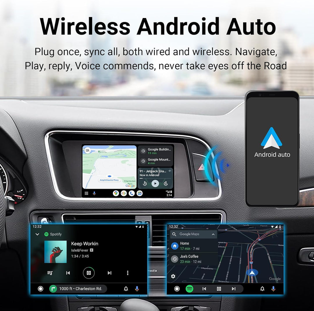 EZoneTronics Wireless CarPlay & Android Auto Retrofit Kit Decoder Box für Audi A4/A5/Q5 2009-2017 mi