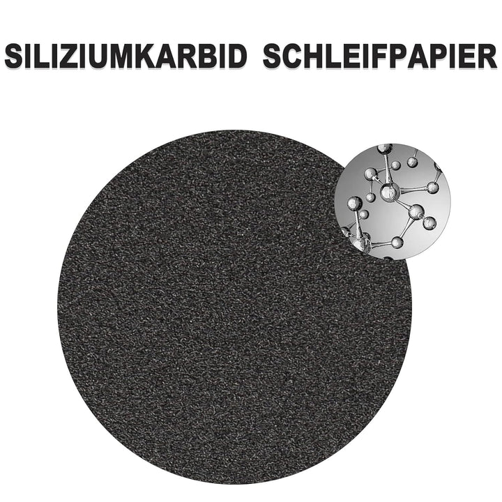Wanmutrun125MM schwarzes Schleifpapier Klett 90 Stück,10X220/240/400/600/800/1000/1500/2000/3000 Mis