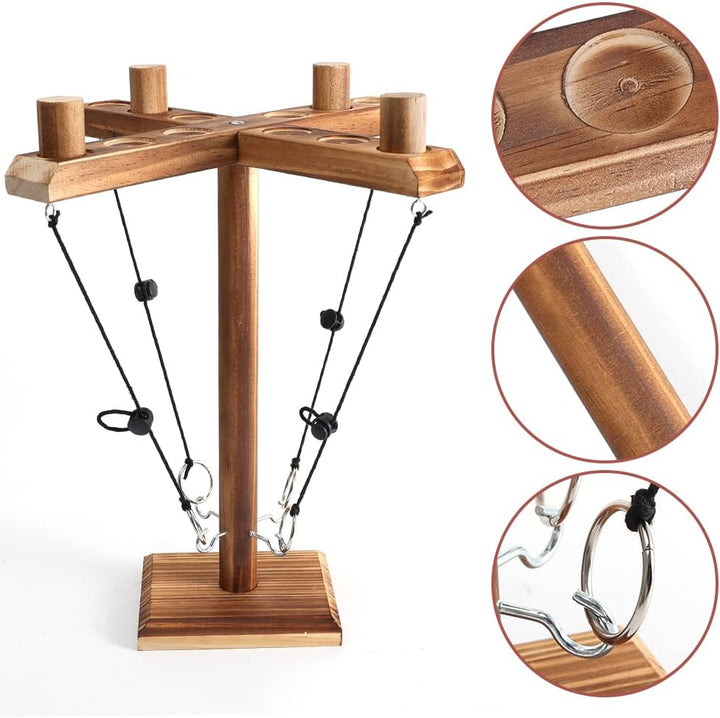 Joycabin Hooks Ring Toss Game für Kinder Erwachsene, Ring Toss Hook und Ring Indoor, Toss Haken und