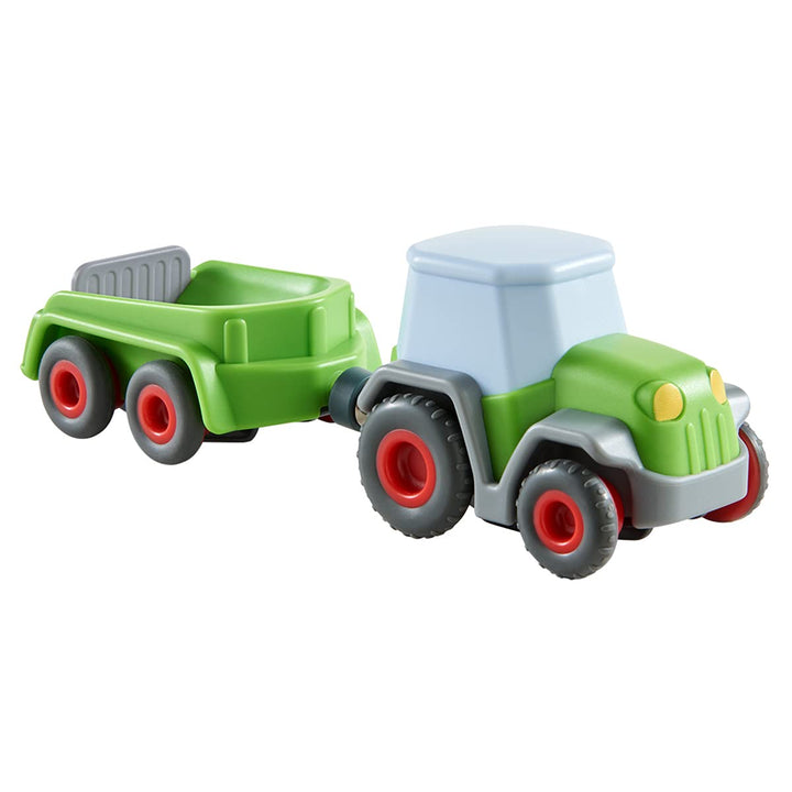 HABA 305562 - Kullerbü – Traktor mit Anhänger, Kugelbahnzubehör ab 2 Jahren, grün