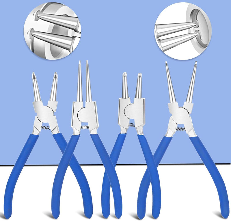 Sprengringzangen Satz, 4-Tlg Seegering Zangen Seegeringzange Set, 175mm Sicherungsringzange Professi
