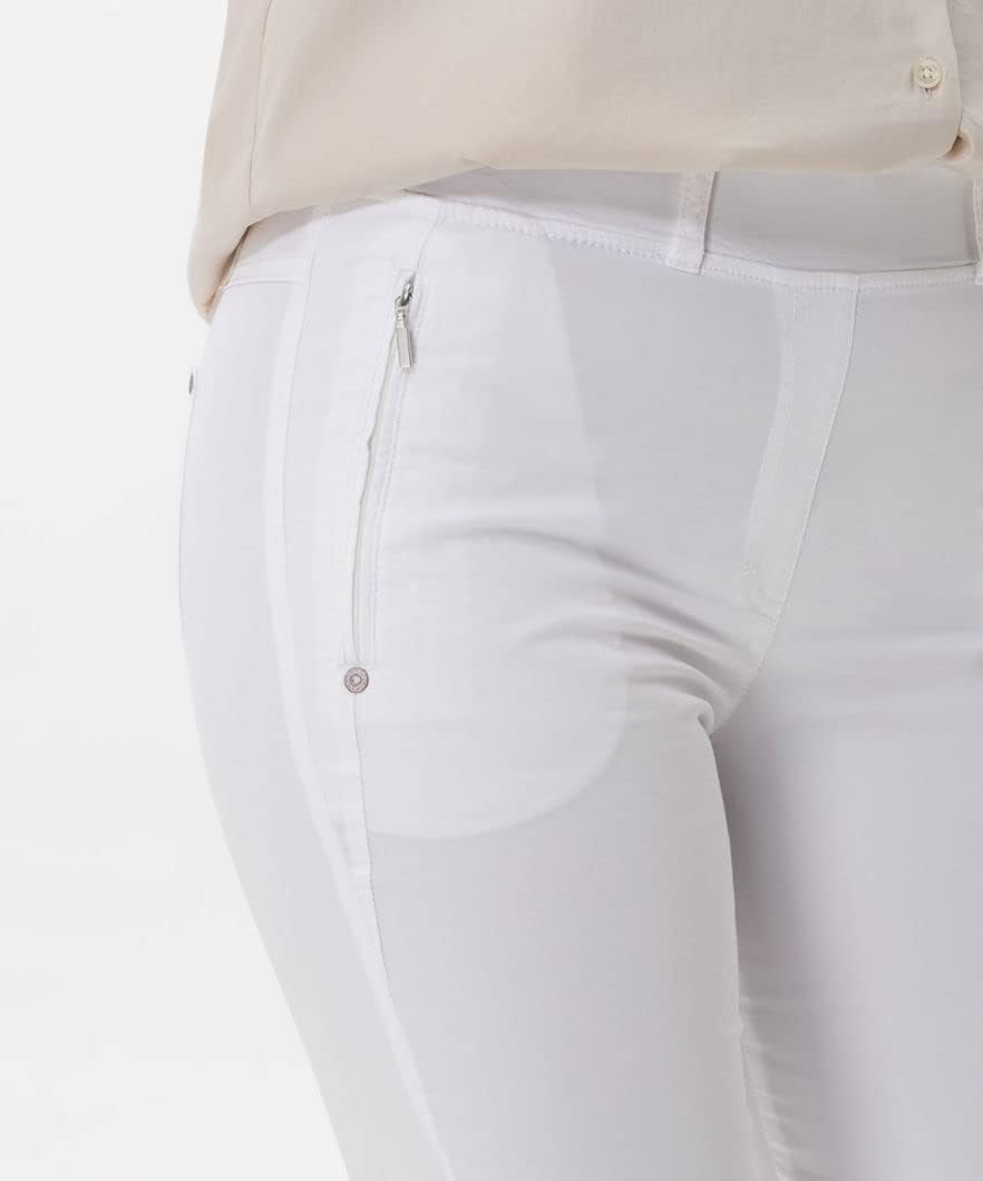Damen Style Lavina Verkürzt Rundum Schlupf Light Summer Cotton Hose 32W / 32L Weiss, 32W / 32L Wei&#