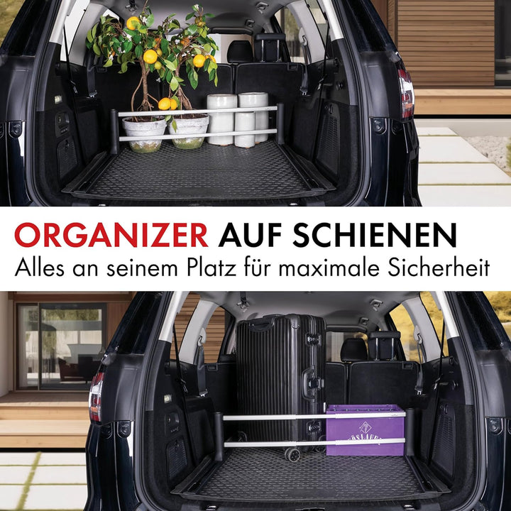 Walser Premium Kofferraumteiler mit teleskopierbaren Schienen, Gepäckfixierung Kofferraum Universalg
