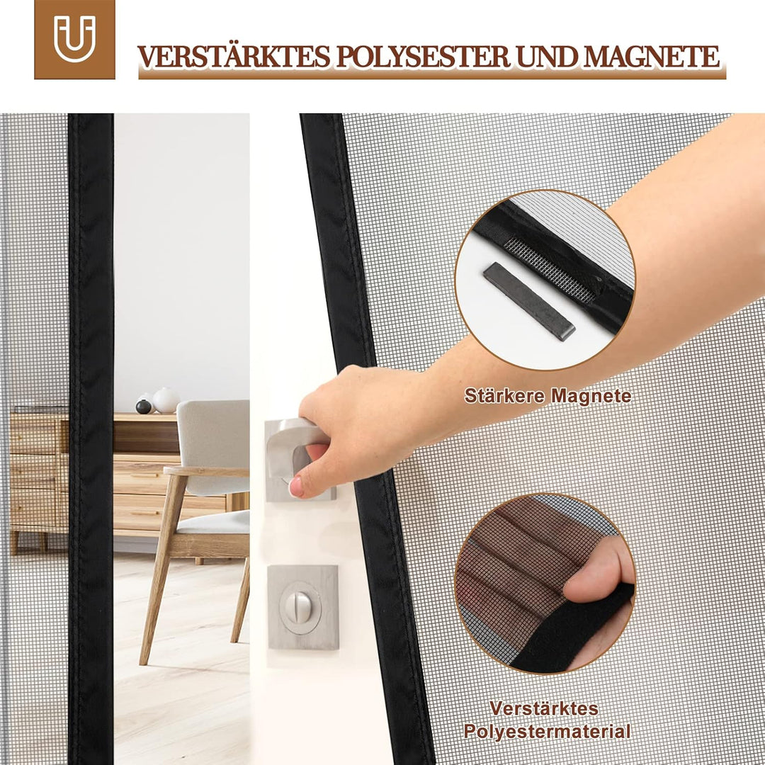 Yotache Fliegengitter Balkontür Magnet 100x200cm Fliegengitter Balkontür Seitliche Öffnung, Fliegeng