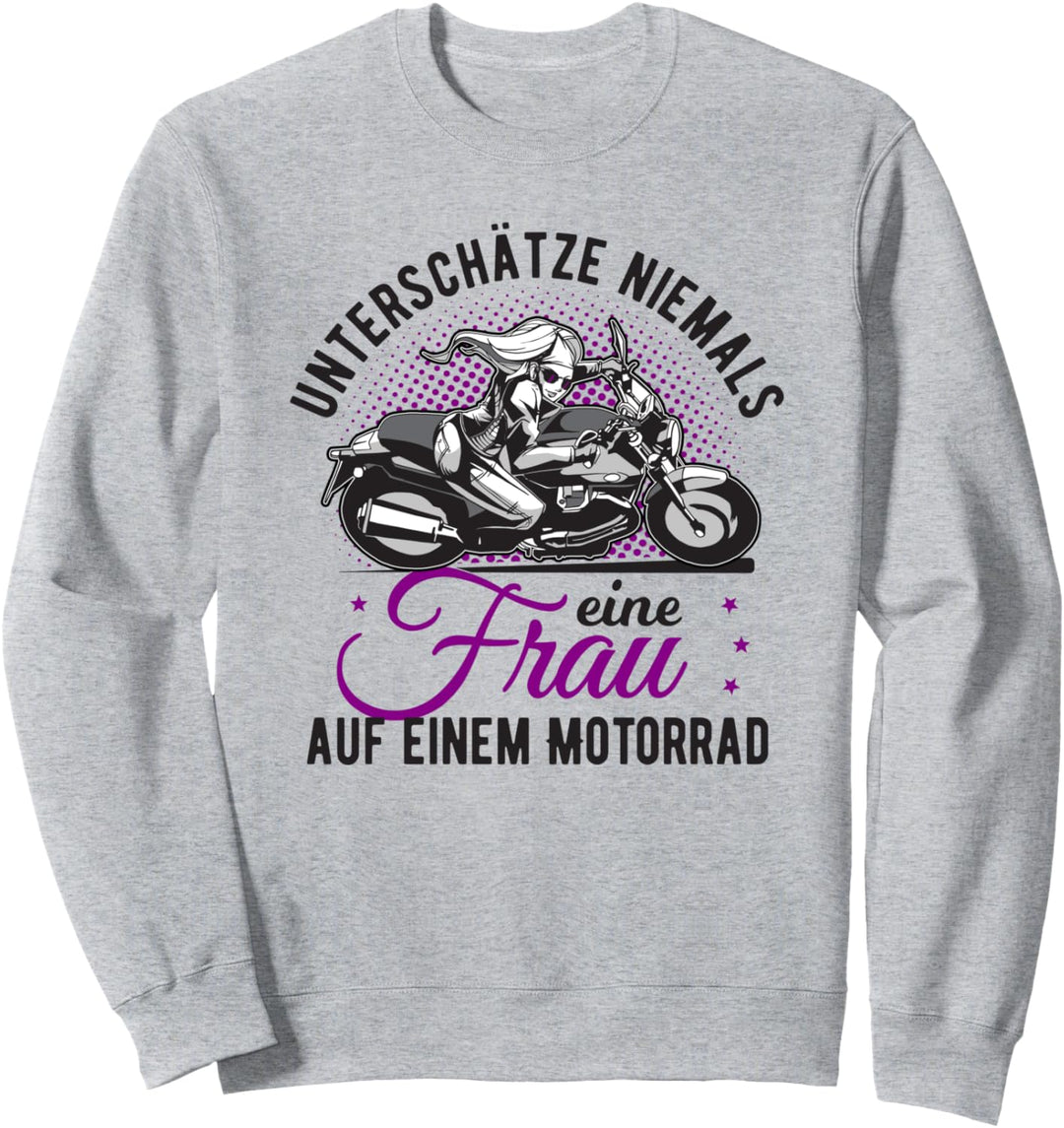 Motorrad Damen Motorradfahrerin Bikerin Sweatshirt