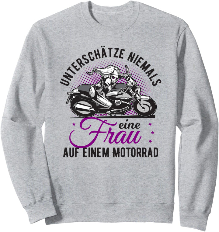 Motorrad Damen Motorradfahrerin Bikerin Sweatshirt