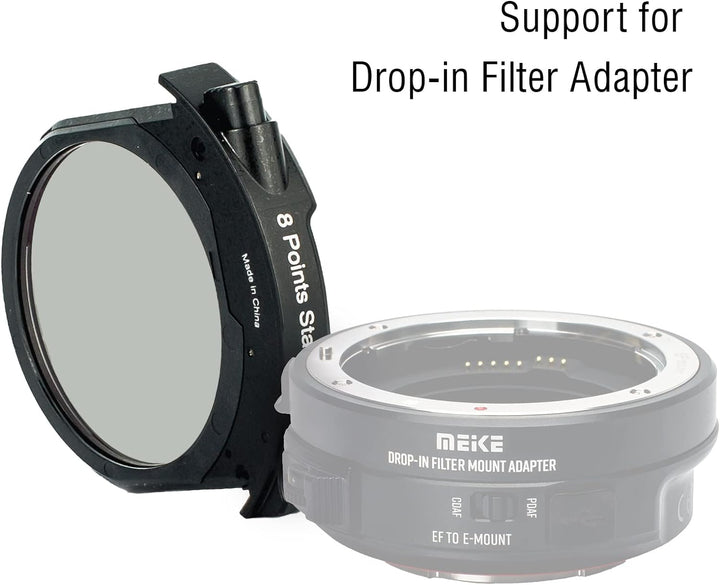 Meike 8 Points Star Drop-in Filter für Canon und Meike Drop-in Filter Mount Adapter Serie MK-EFTR-8P