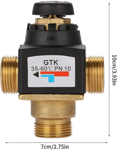 Tyenaza Messing, Kunststoff 3-Wege DN20 Aussengewinde Messing Thermostatisches Mischventil für Solar