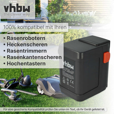 vhbw Akku kompatibel mit Gardena Turbotrimmer AccuCut 400 Li (8840-20), AccuCut 450 Li (8841-20) Ras