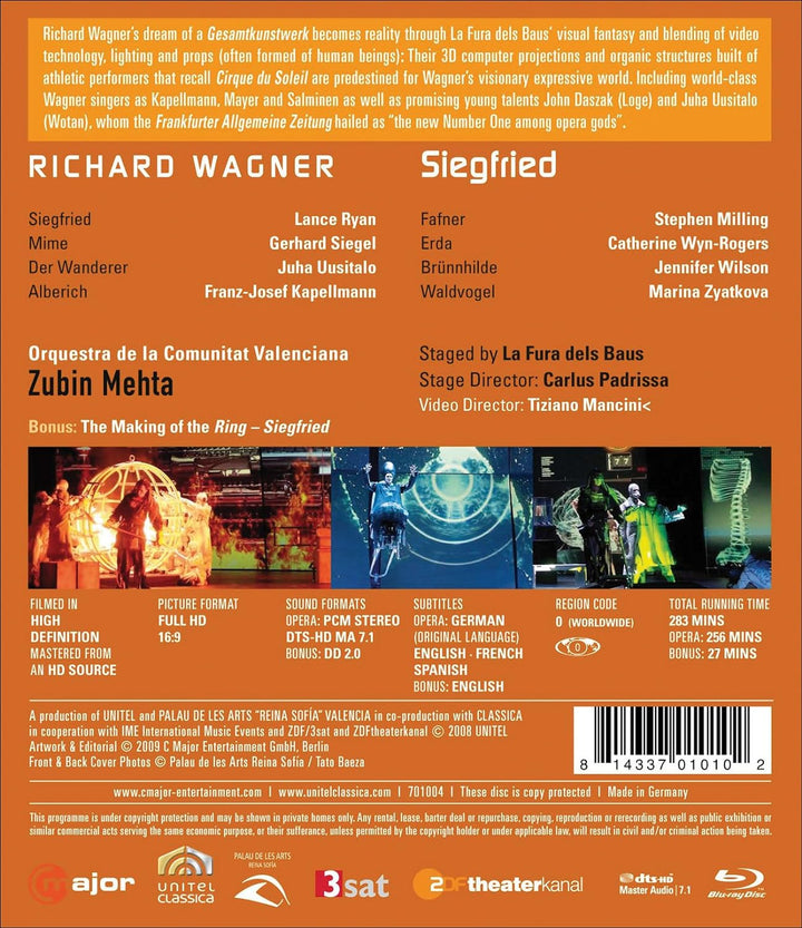 Richard Wagner: Siegfried (staged by La Fura dels Baus) - Zubin Mehta, Blu-ray