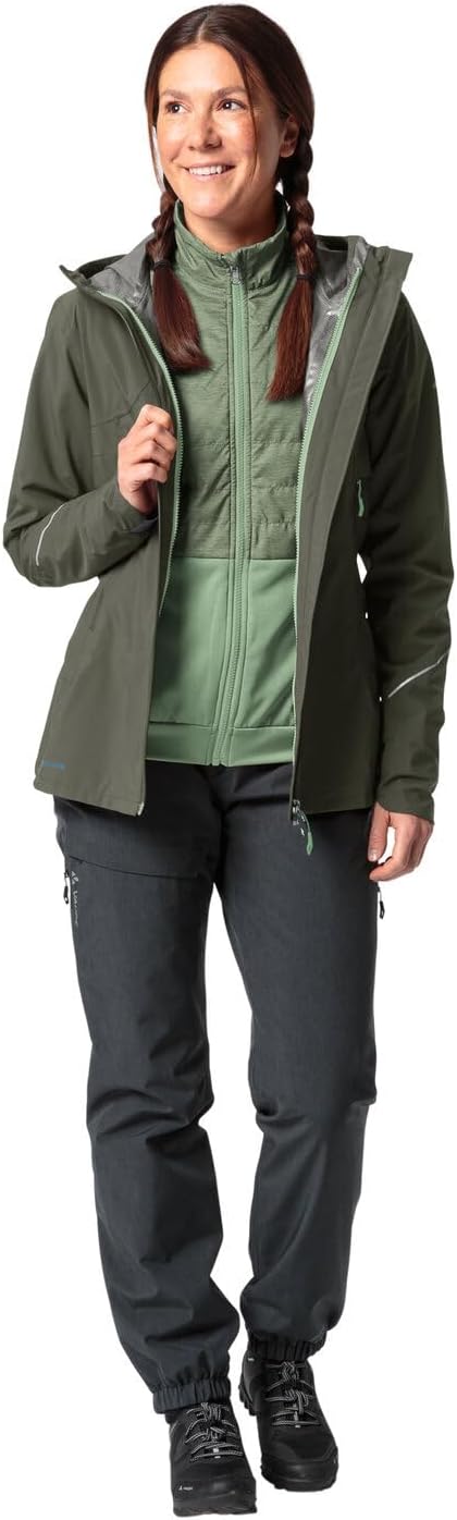 VAUDE Damen Women's Yaras 3in1 Jacket Doppeljacke 36 khaki, 36 khaki