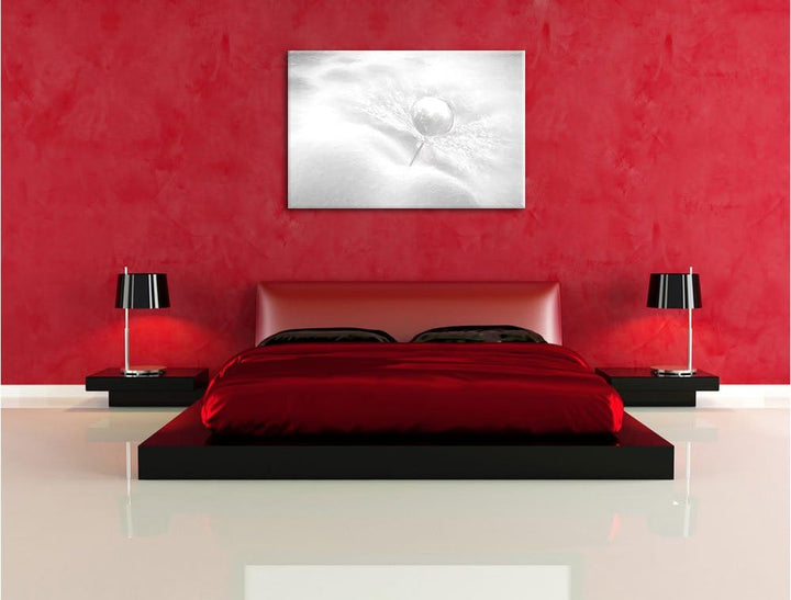Pixxprint Tautropfen Pusteblume als Leinwandbild/Grösse: 100x70 cm/Wandbild/Kunstdruck/fertig bespan