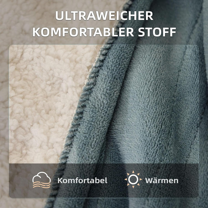 JET'S HOME Heizdecke 130x180cm - Wärmedecke Heizdecke mit Abschaltautomatik Einstellbarer Timer 10 S