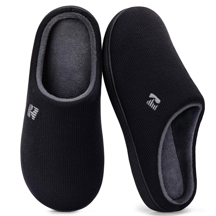 RockDove Herren Original Zweifarbige Hausschuhe mit Rückstellschaum 43.5 EU Schwarz und Grau, 43.5 E