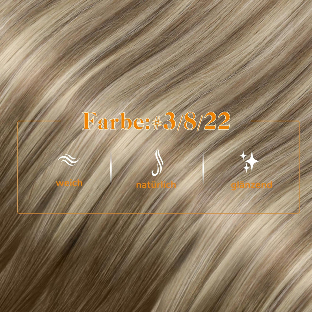 Easyouth Echthaar Extensions Nanoring Balayage Braun Extension Echthaar Nano Dunkelbraun Ombre Aschb