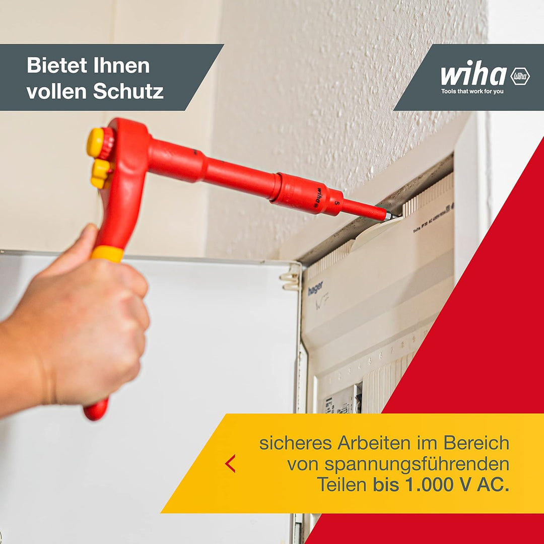 Wiha Ratschenschlüssel Set isoliert (43024) 21-tlg. I Aussensechskant 10mm - 31mm I Innensechskant 4