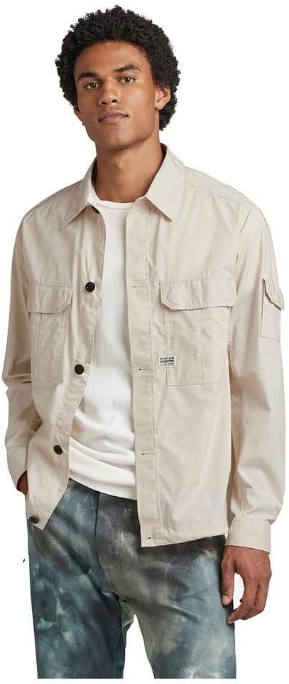 G-Star Herren 2 Pocket Relaxed Shirt S Beige (Whitebait D22967-d308-1603), S Beige (Whitebait D22967