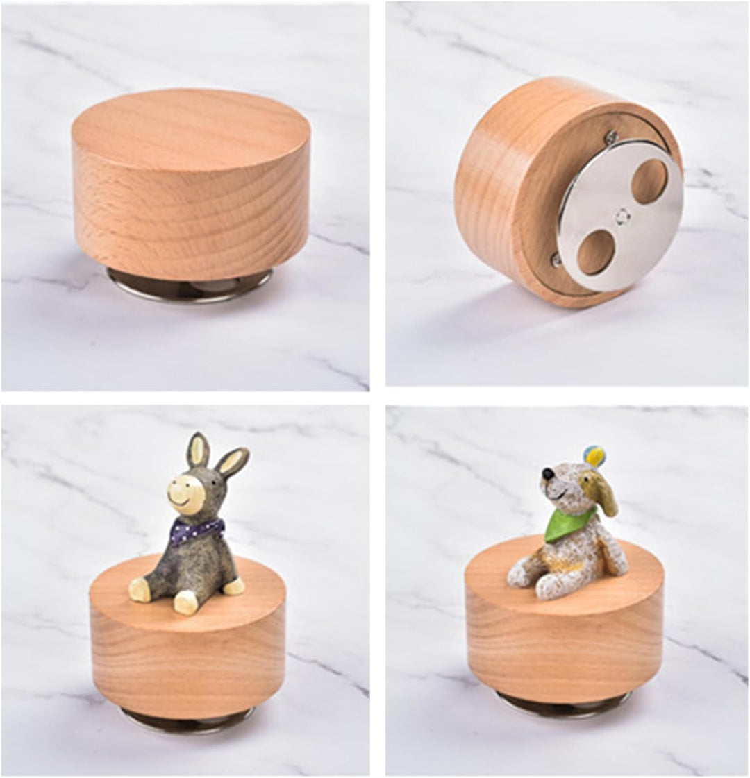 Spieluhr aus Holz mit rotierender Tierfigur-Bewegung, mechanische Spieluhr für Zuhause und Geburtsta