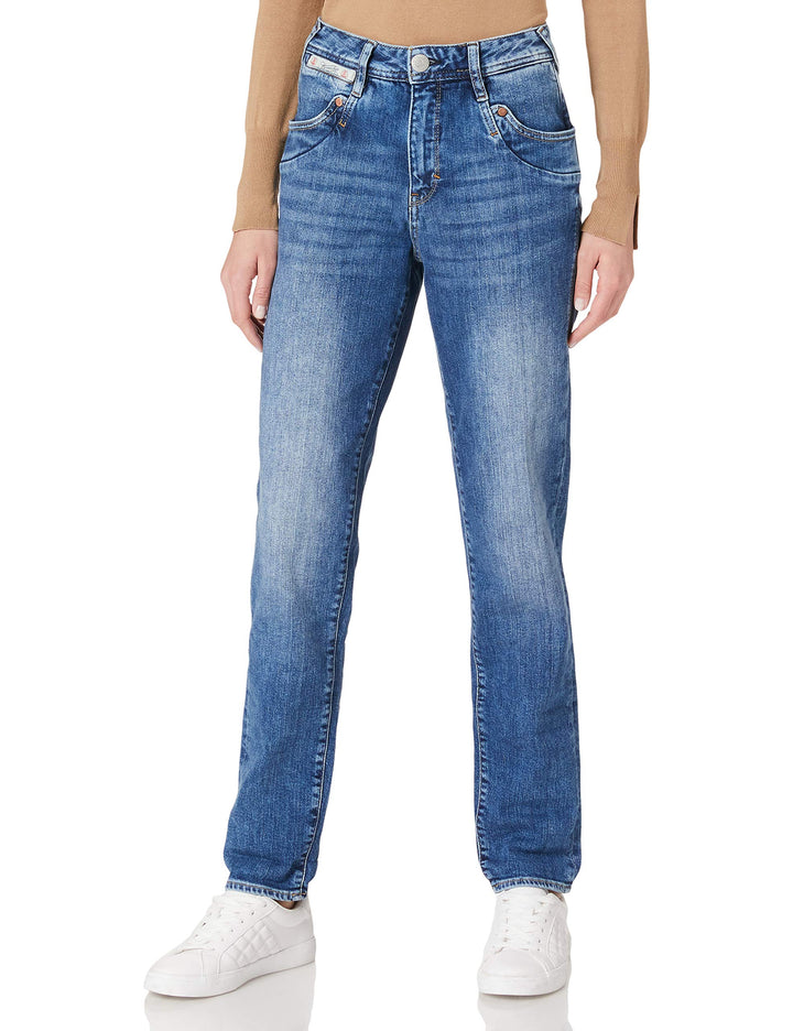 Herrlicher Damen Piper Hi Conic Recycled Denim Jeans 26W / 30L Retro Marvel 869, 26W / 30L Retro Mar