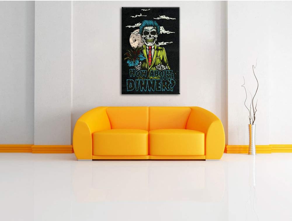 Dark Death Date black Leinwandbild Bild auf Leinwand, XXL riesige Bilder fertig gerahmt mit Keilrahm
